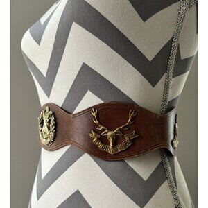 Roger Van S Leather Belt Vintage 1960s Custom Made Signed sz 24 Cuidich 'n Righ